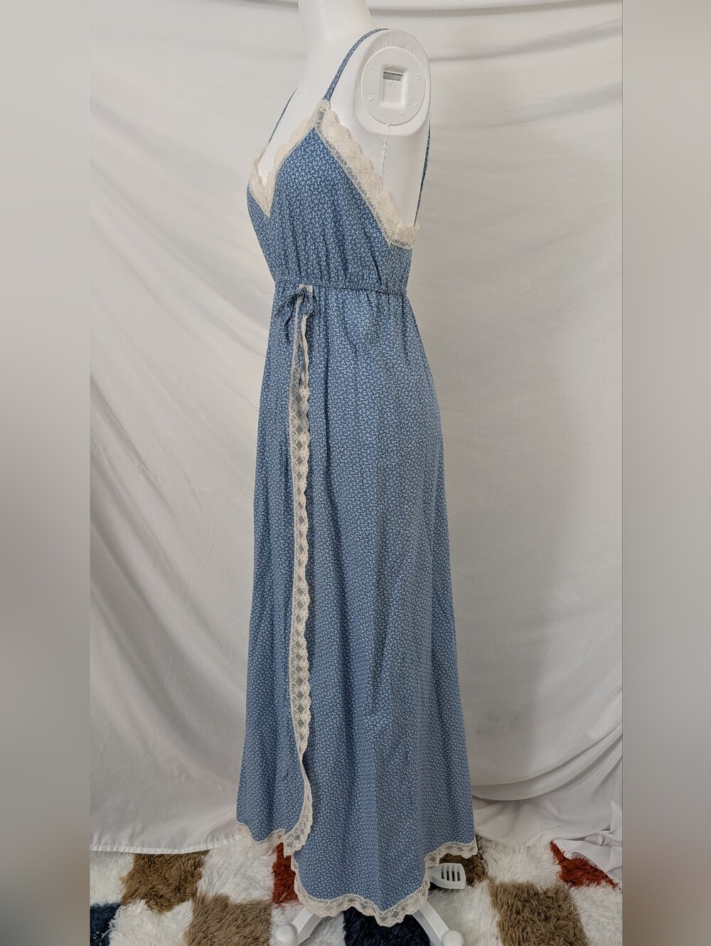 Annie vintage lace trim cotton slip dress